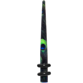 8G Peacock Feathers Acrylic Taper