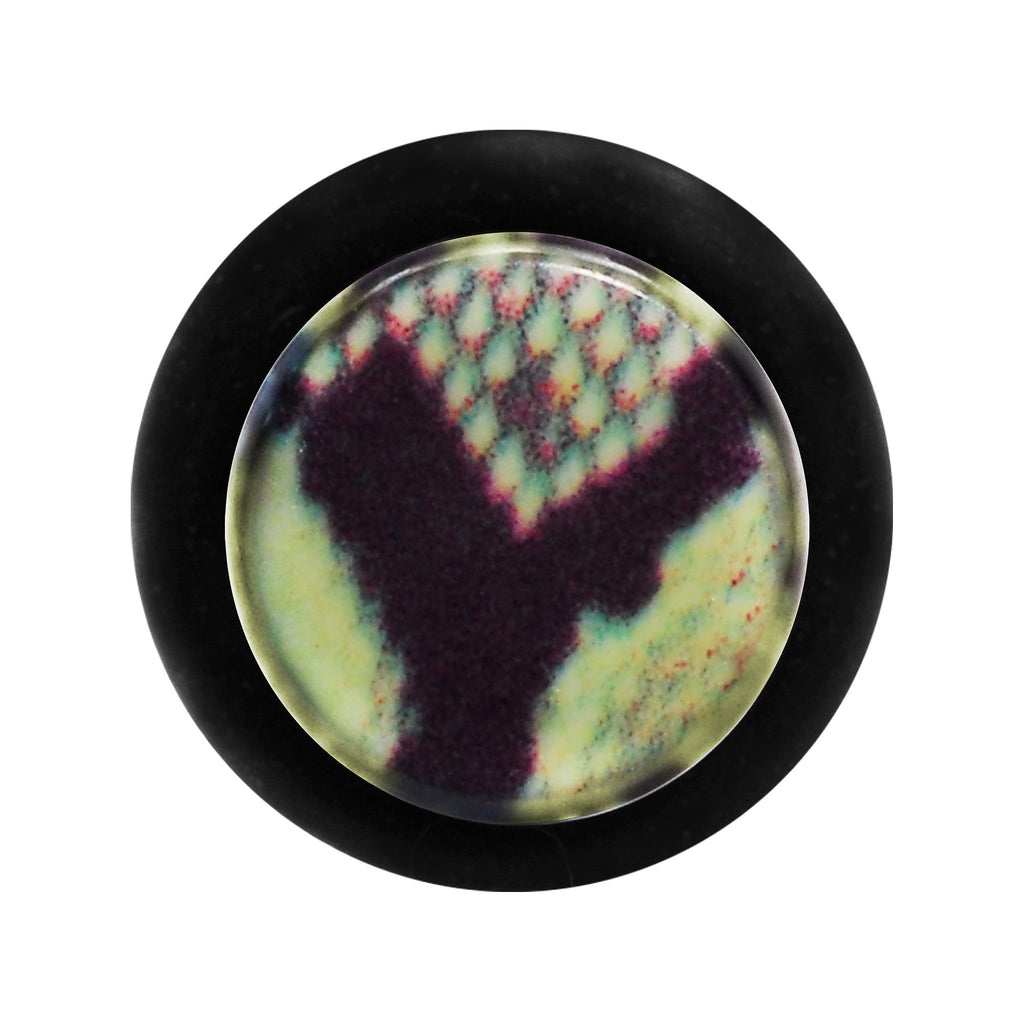 BodyCandy 6G Green Snake Skin Acrylic Taper — detail close-up