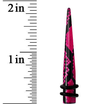 BodyCandy 2G Pink Snake Skin Acrylic Taper — lifestyle context
