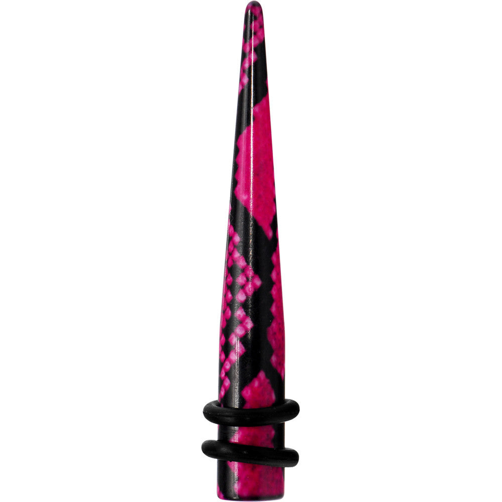 BodyCandy 2G Pink Snake Skin Acrylic Taper — main product shot