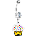 BodyCandy Colorful Sprinkles Mustache Cupcake Belly Ring — main product shot