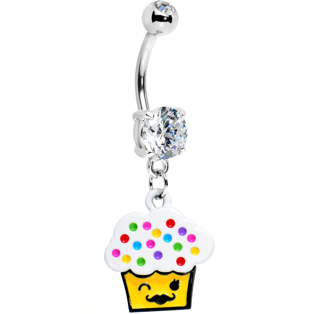 BodyCandy Colorful Sprinkles Mustache Cupcake Belly Ring — main product shot