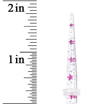 BodyCandy 4G Clear Acrylic Glitter Purple Star Confetti Taper — lifestyle context