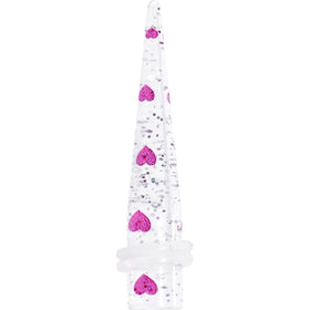 0G Clear Acrylic Glitter Purple Heart Confetti Taper