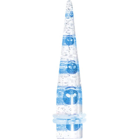 0G Clear Acrylic Glitter Blue Skull Confetti Taper