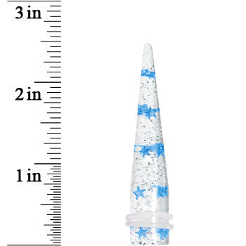 BodyCandy 1/2 Clear Acrylic Glitter Blue Star Confetti Taper — lifestyle context
