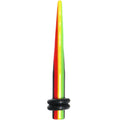 BodyCandy 6G Acrylic Rasta Stripes Straight Taper — main product shot