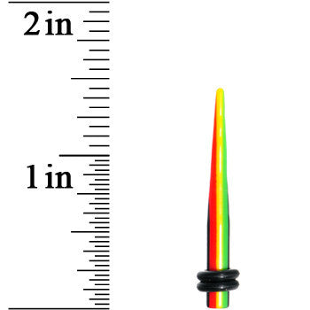 BodyCandy 6G Acrylic Rasta Stripes Straight Taper — lifestyle context