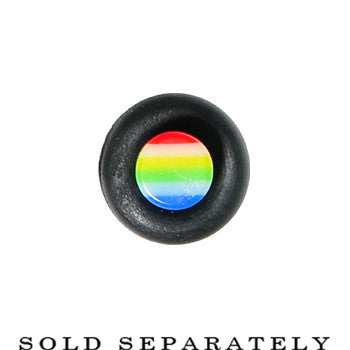 BodyCandy 8G Acrylic Retro Rainbow Straight Taper — detail close-up