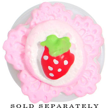 BodyCandy 9/16 Strawberry Shortcake Saddle Plug — detail close-up