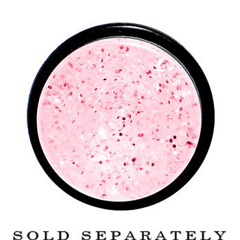 BodyCandy 20mm Pink Acrylic Silver Glitter Taper — detail close-up