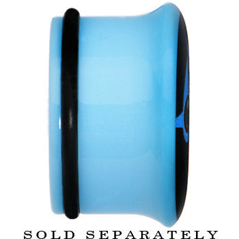 BodyCandy 18mm Blue Acrylic Heart Owl Single Flare Plug — lifestyle context