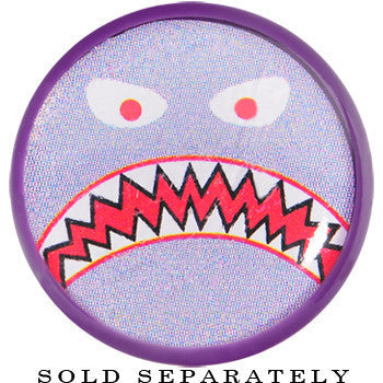 BodyCandy 18mm Purple Acrylic Monster Mouth Plug — detail close-up