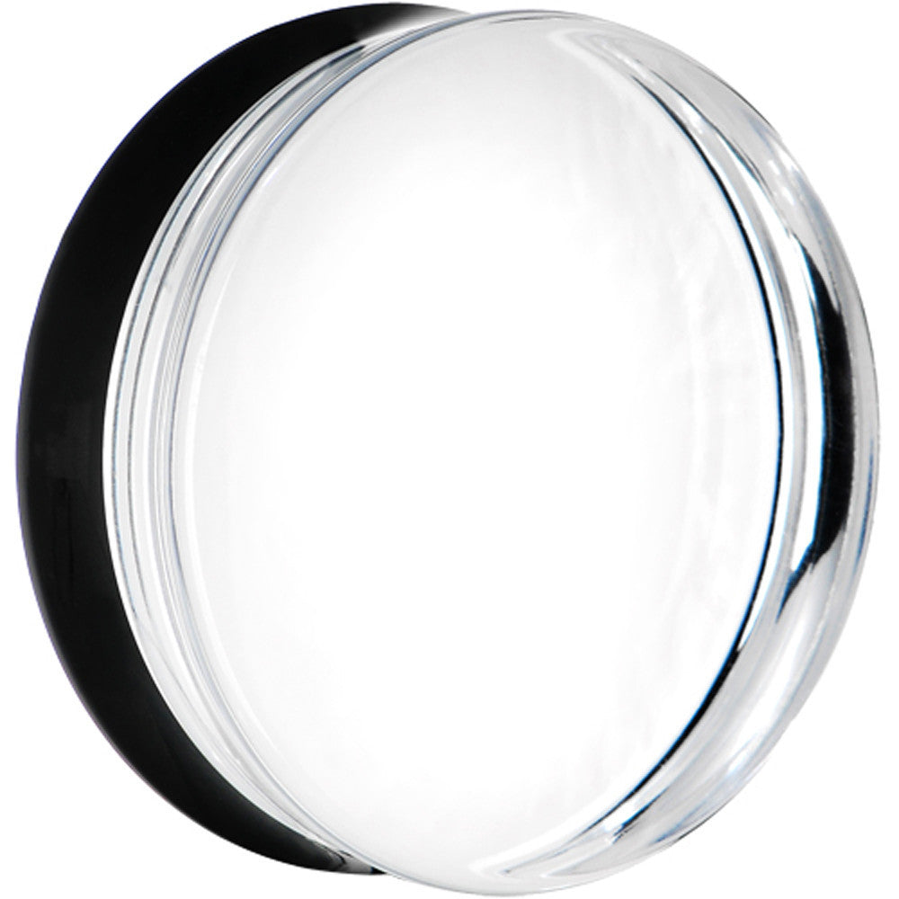 BodyCandy 46mm Clear Black Acrylic Mirror Split Saddle Plug — main product shot
