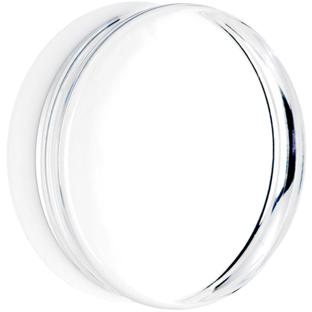BodyCandy 48mm Clear White Acrylic Mirror Split Saddle Plug — main product shot