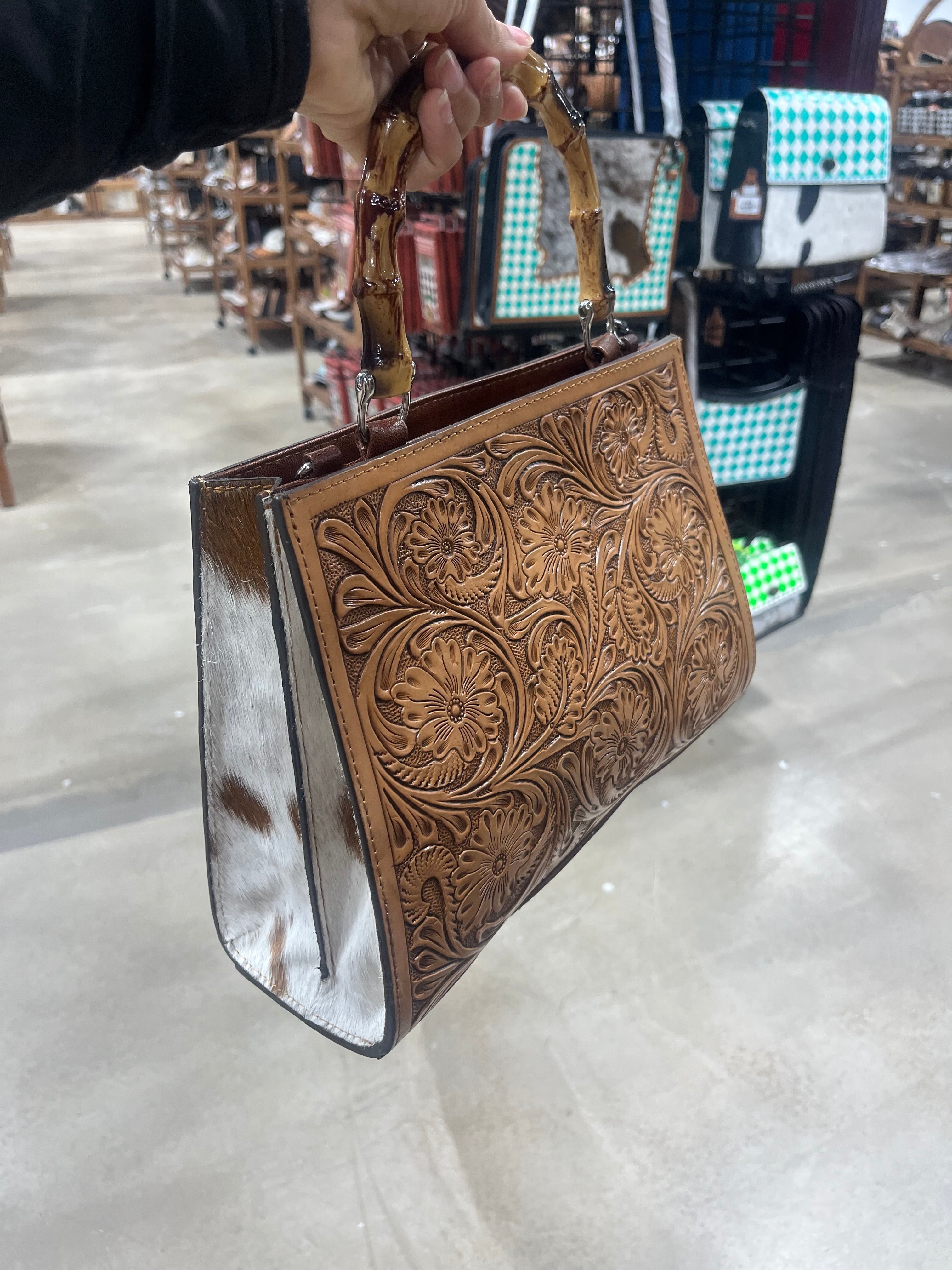 Genuine Leather and Cowhide Tote