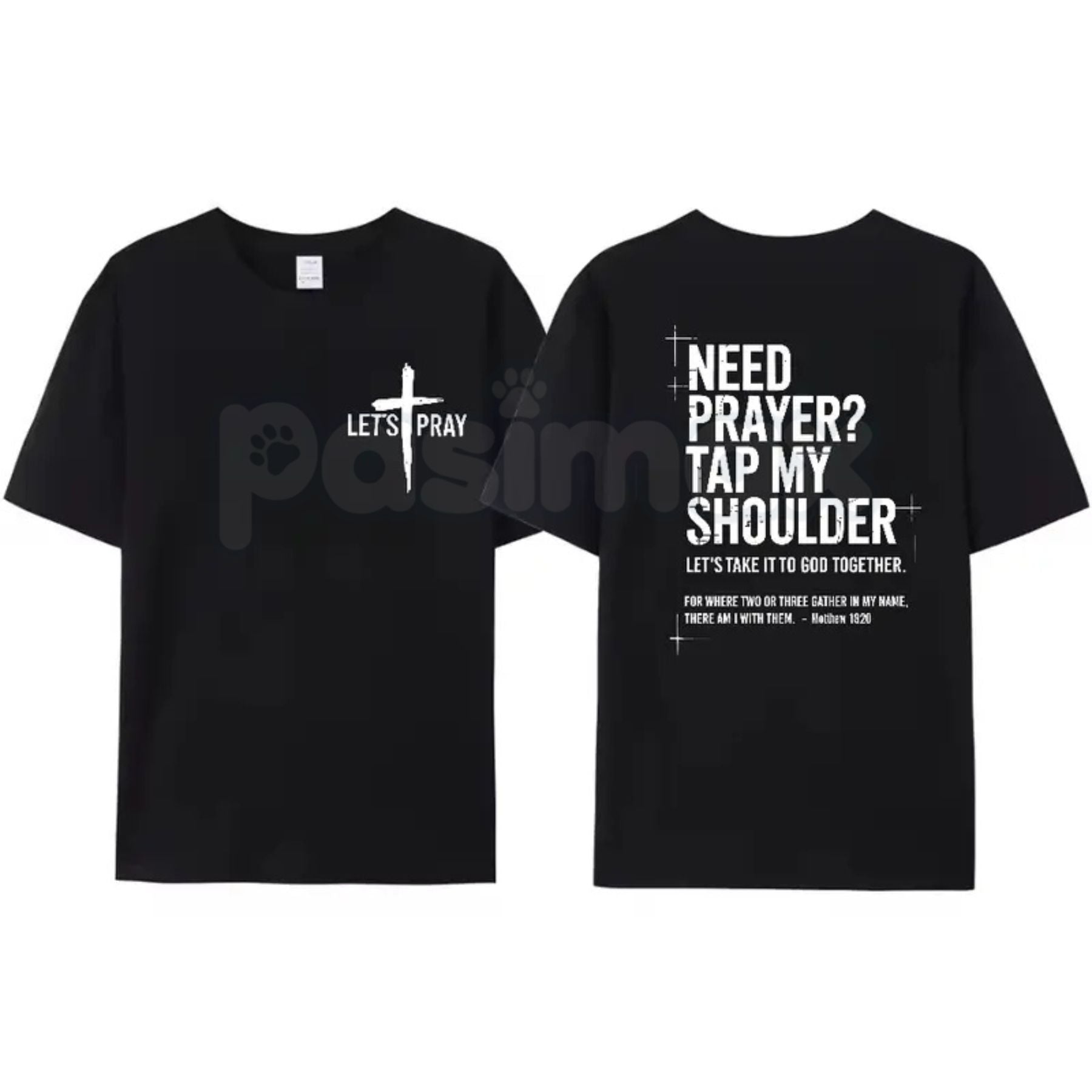 Pasimax "Need Prayer? Tap My Shoulder" Christian T-Shirt - Faith-Based Prayer Warrior Graphic Tee, Premium 100% Cotton Minist
