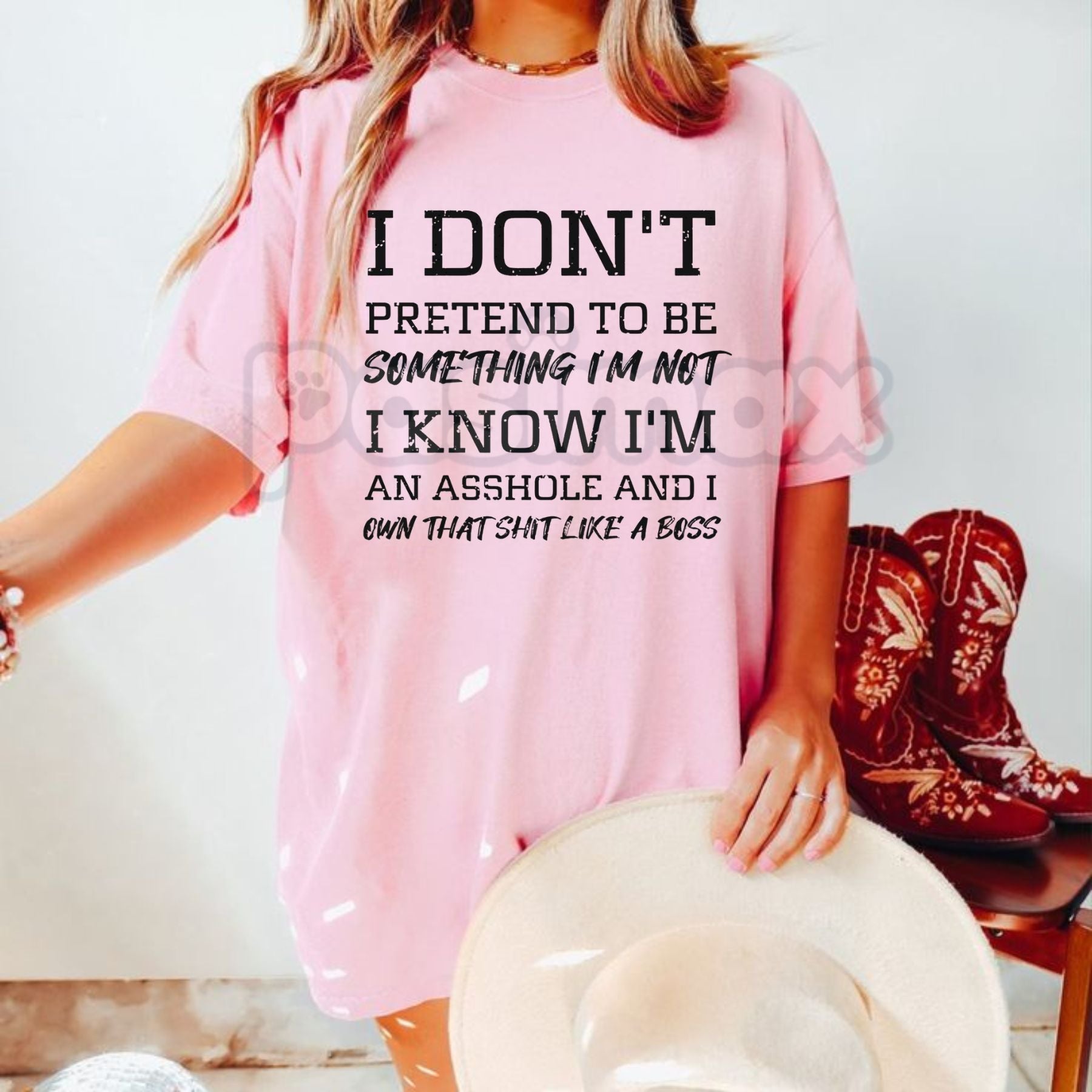 Pasimax "I Know I'm An Asshole" Printed T-Shirt - Sarcastic Boss Energy Graphic Tee, Unapologetic Attitude Shirt, Funny Bruta