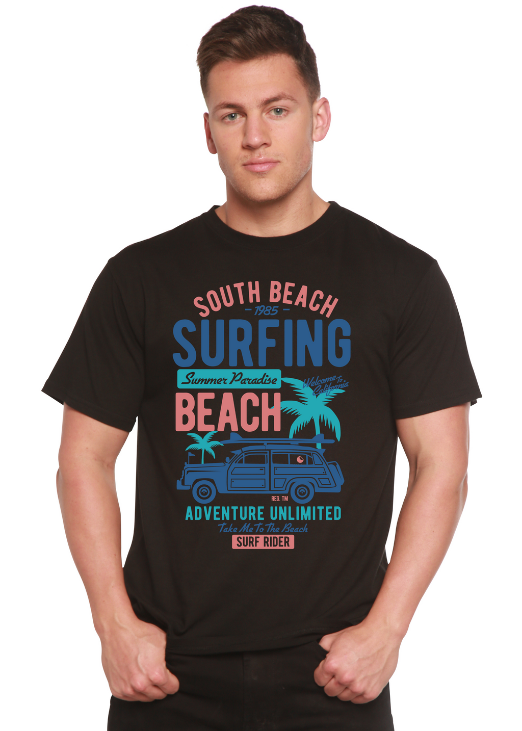 Spun Bamboo South Beach Spun Bamboo® Men's Bamboo Viscose/Organic Cotton Short Sleeve Graphic T-Shirt — lifestyle context
