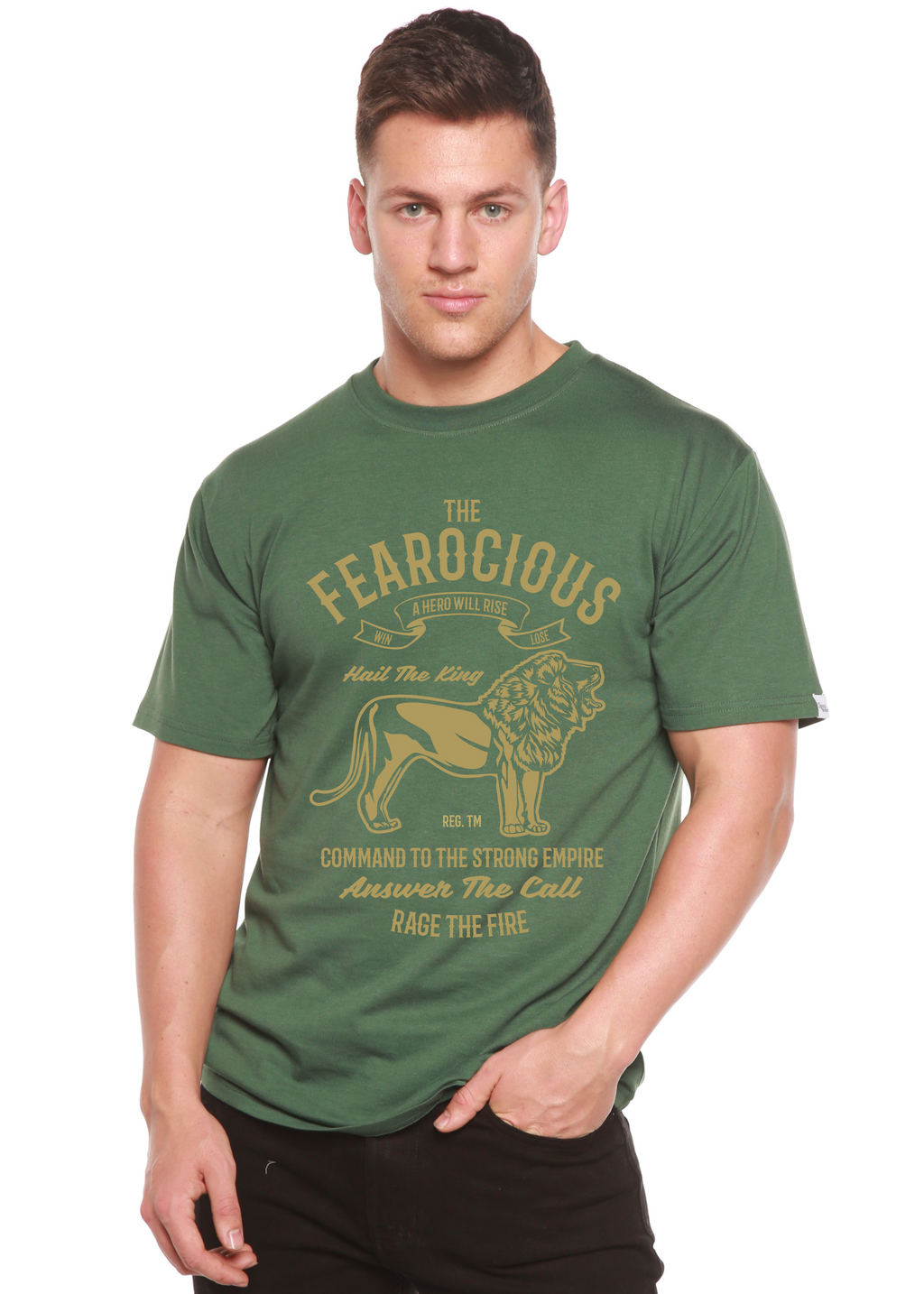 Spun Bamboo The Fearocious Spun Bamboo® Men's Bamboo Viscose/Organic Cotton Short Sleeve Graphic T-Shirt — side view