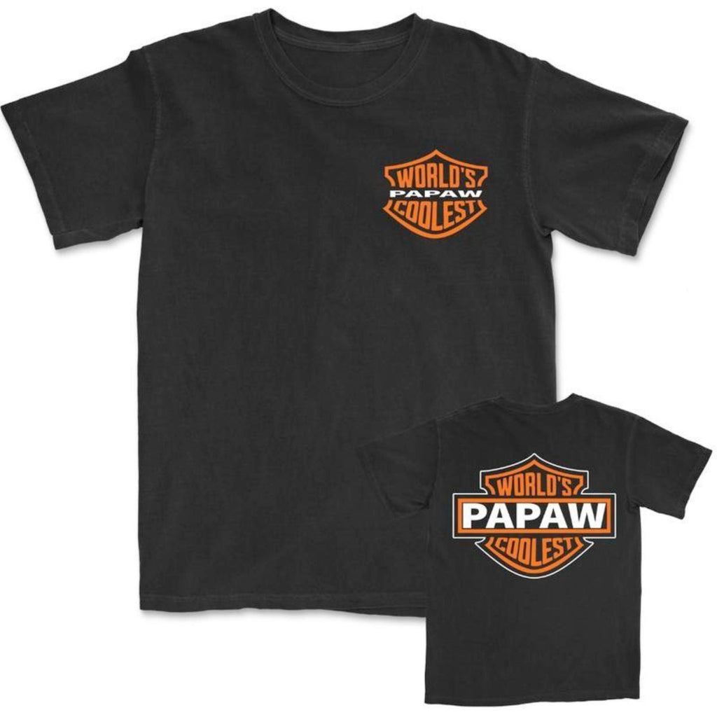 Pasimax World's Coolest Grandpa Motorcycle T-Shirt - Back Print for Dad, Father's Day & Birthday Gift — side view