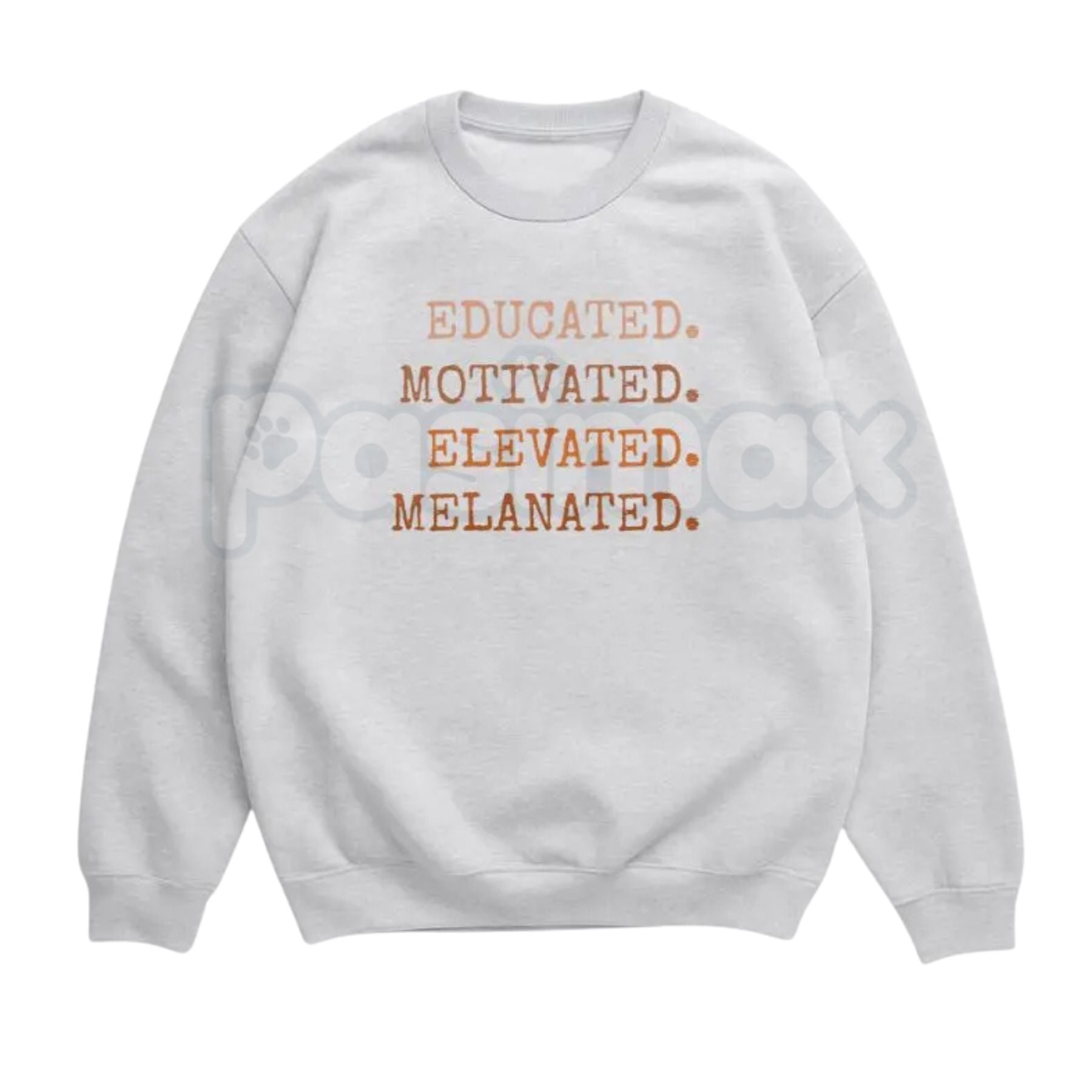 Pasimax Educated Motivated Elevated Melanated Sweatshirt | Retro University Black Excellence Crewneck | Vintage HBCU Pride Ju
