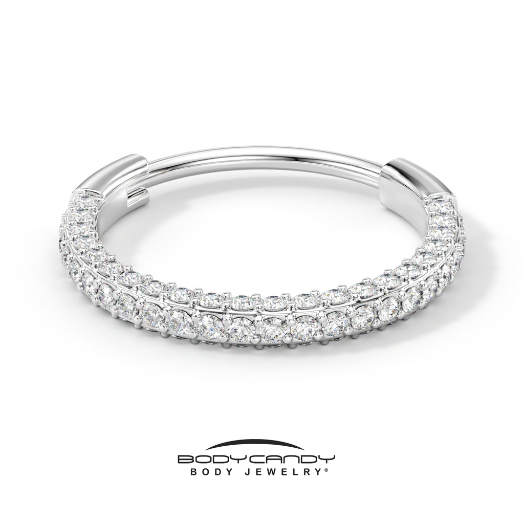 BodyCandy 18G Implant Grade Titanium Triple Sided Micro Gem Hinged Nose Hoop — size reference