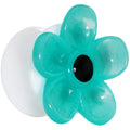 BodyCandy 18mm Acrylic Aqua Flower Saddle Plug — main product shot