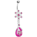 BodyCandy Pink Gem Explosion Teardrop Flower Belly Ring — main product shot