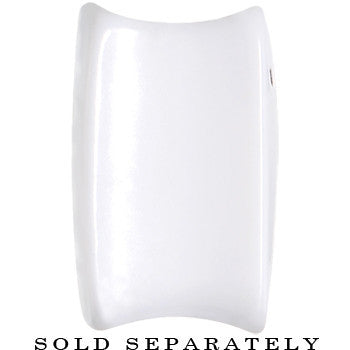 BodyCandy 18mm White Acrylic Square Dice Saddle Plug — lifestyle context