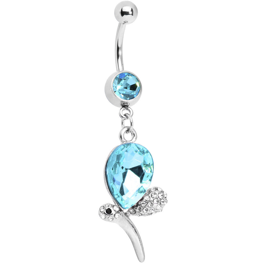 BodyCandy Aqua Gem Teardrop Dragonfly Belly Ring — main product shot