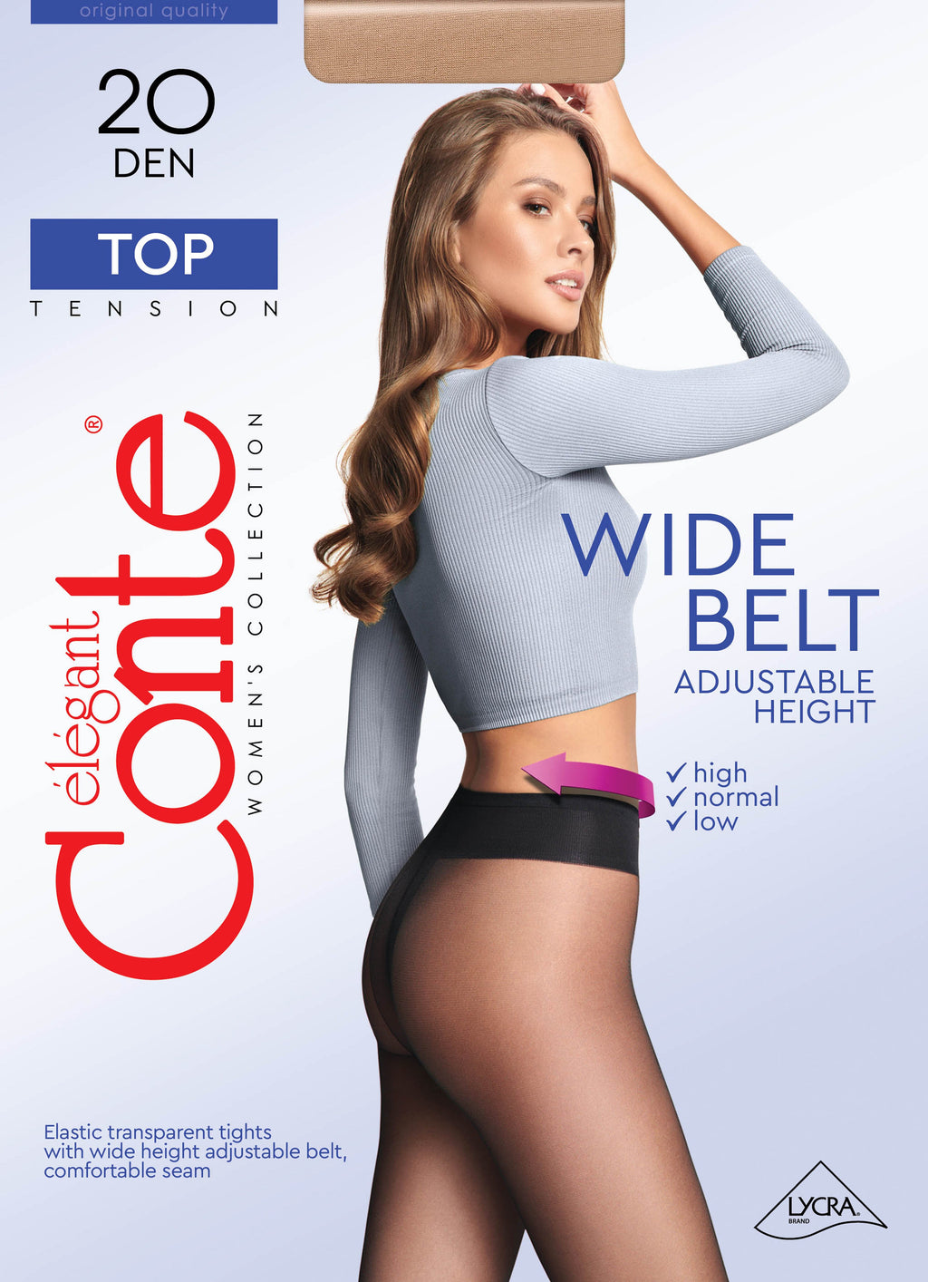 TheRanok.com Tights Conte Top 20 Den - Low Waist Adjustable Belt — feature highlight
