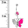 BodyCandy Pink Gem Enamel Butterfly Belly Ring — lifestyle context