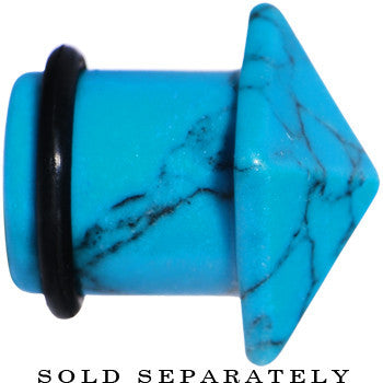 BodyCandy 5/8 Turquoise Semi Precious Stone Pyramid Top Plug — side view
