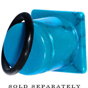 BodyCandy 5/8 Turquoise Semi Precious Stone Pyramid Top Plug — back view