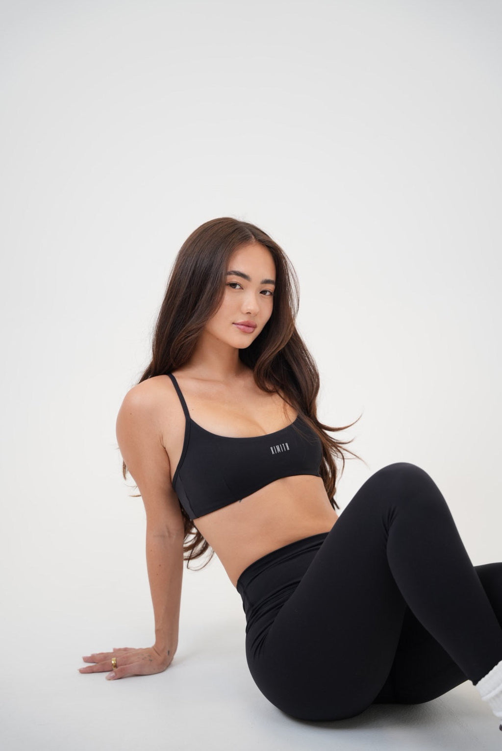 KIMITH BRAND My Time Is Divine Black Cross-Back Butter Soft Bra — comparison shot