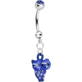 BodyCandy Blue Gem Oversized Eyes Owl Dangle Belly Ring — main product shot