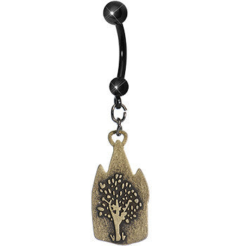 BodyCandy Always Time to Shop Dangle Belly Ring — detail close-up