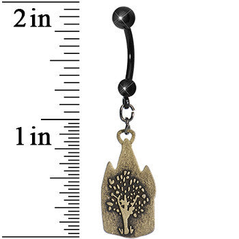 BodyCandy Black Cat and the Red Door Cafe Dangle Belly Ring — lifestyle context
