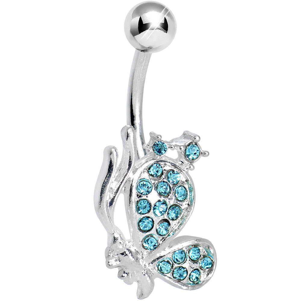 BodyCandy Aqua Gem Shy Butterfly Belly Ring — main product shot