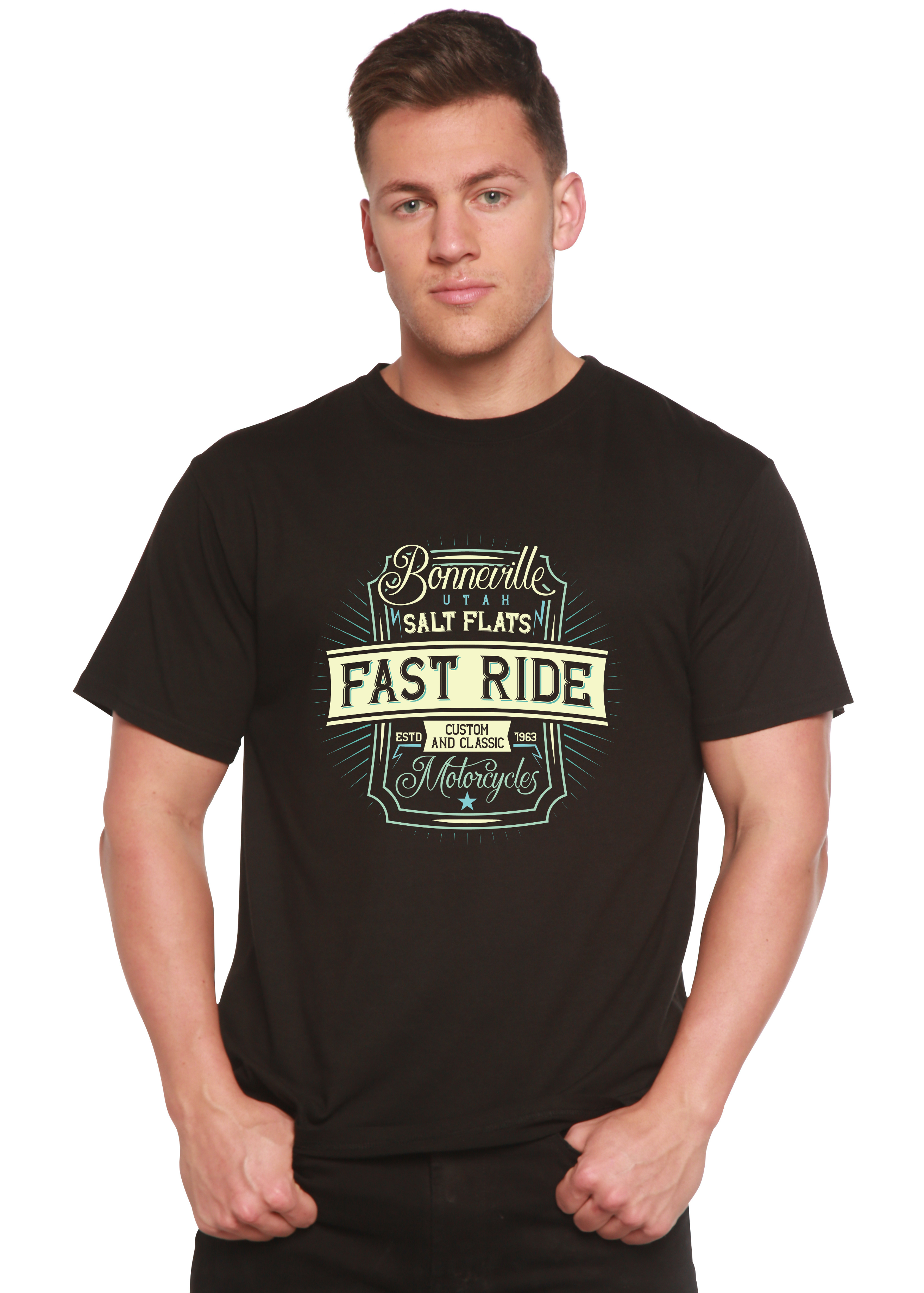 Spun Bamboo Fast Ride Men's Bamboo Viscose/Organic Cotton Short Sleeve Graphic T-Shirt — main product shot