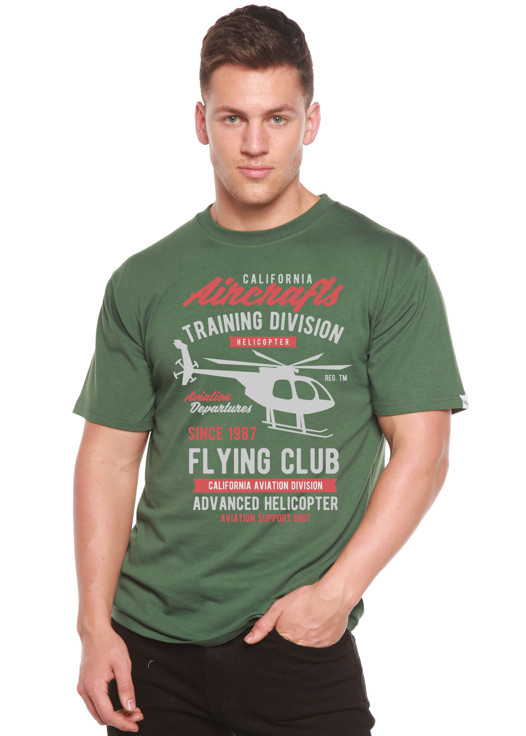 California Aircraft Men's Bamboo Viscose/Organic Cotton Short Sleeve Graphic T-Shirt — view 4