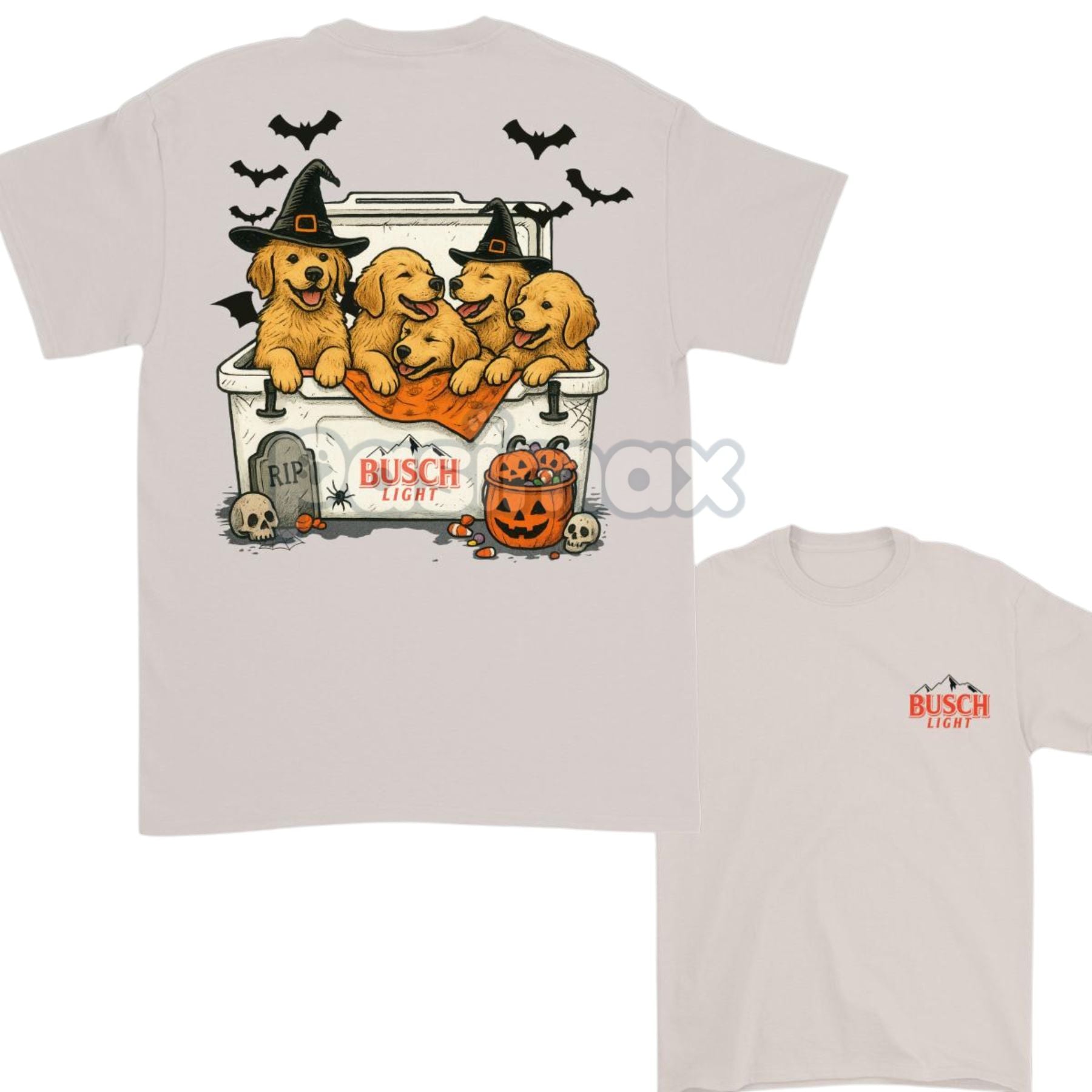 Pasimax Golden Retriever & Beer T-Shirt — lifestyle context