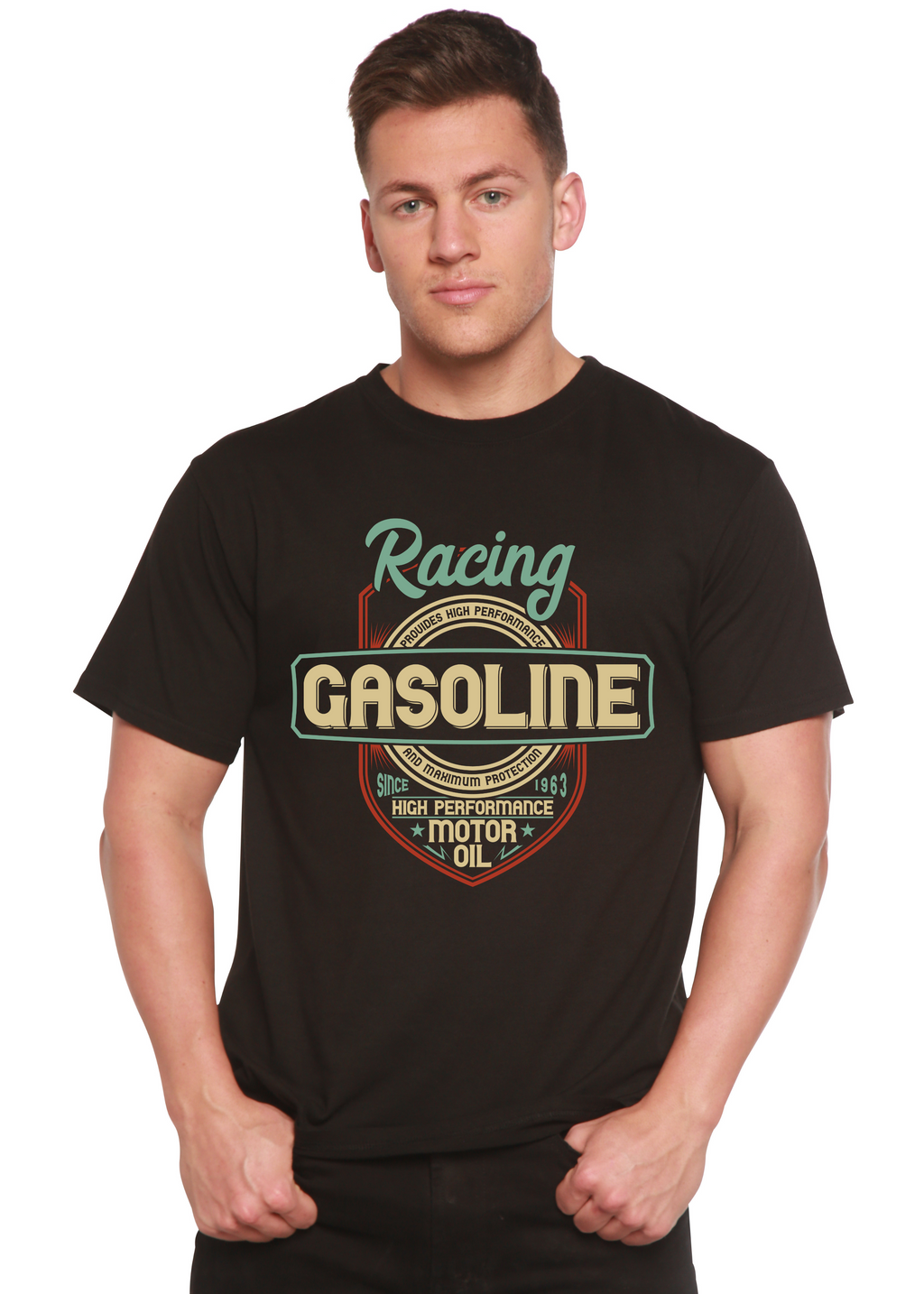 Spun Bamboo Racing Men's Bamboo Viscose/Organic Cotton Short Sleeve Graphic T-Shirt — lifestyle context