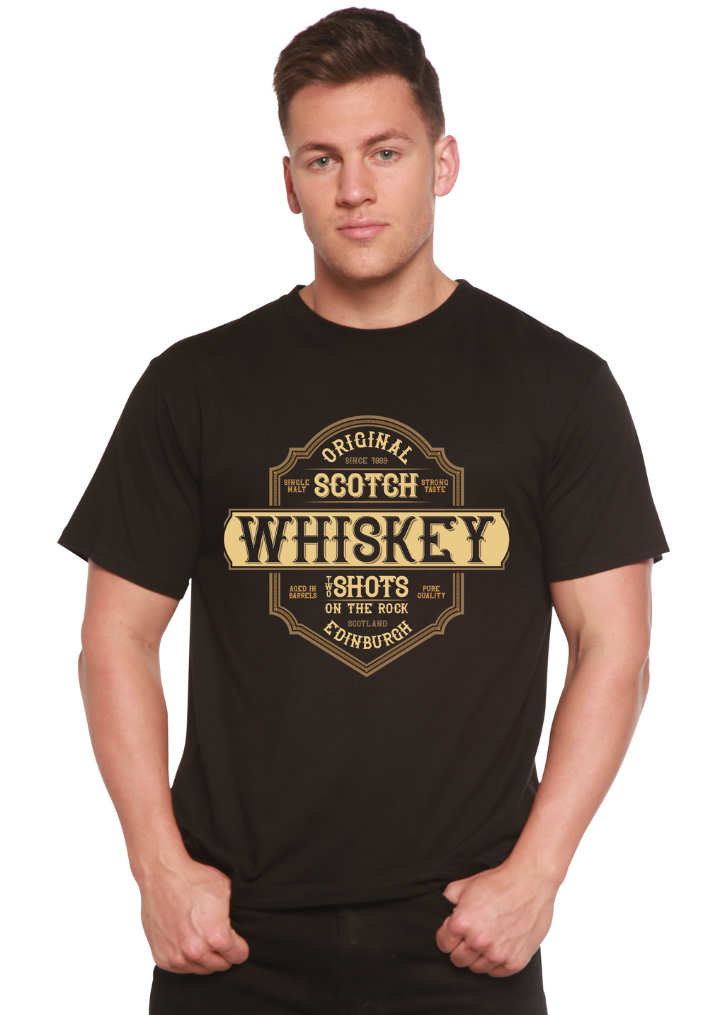 Spun Bamboo Whiskey Men's Bamboo Viscose/Organic Cotton Short Sleeve Graphic T-Shirt — main product shot
