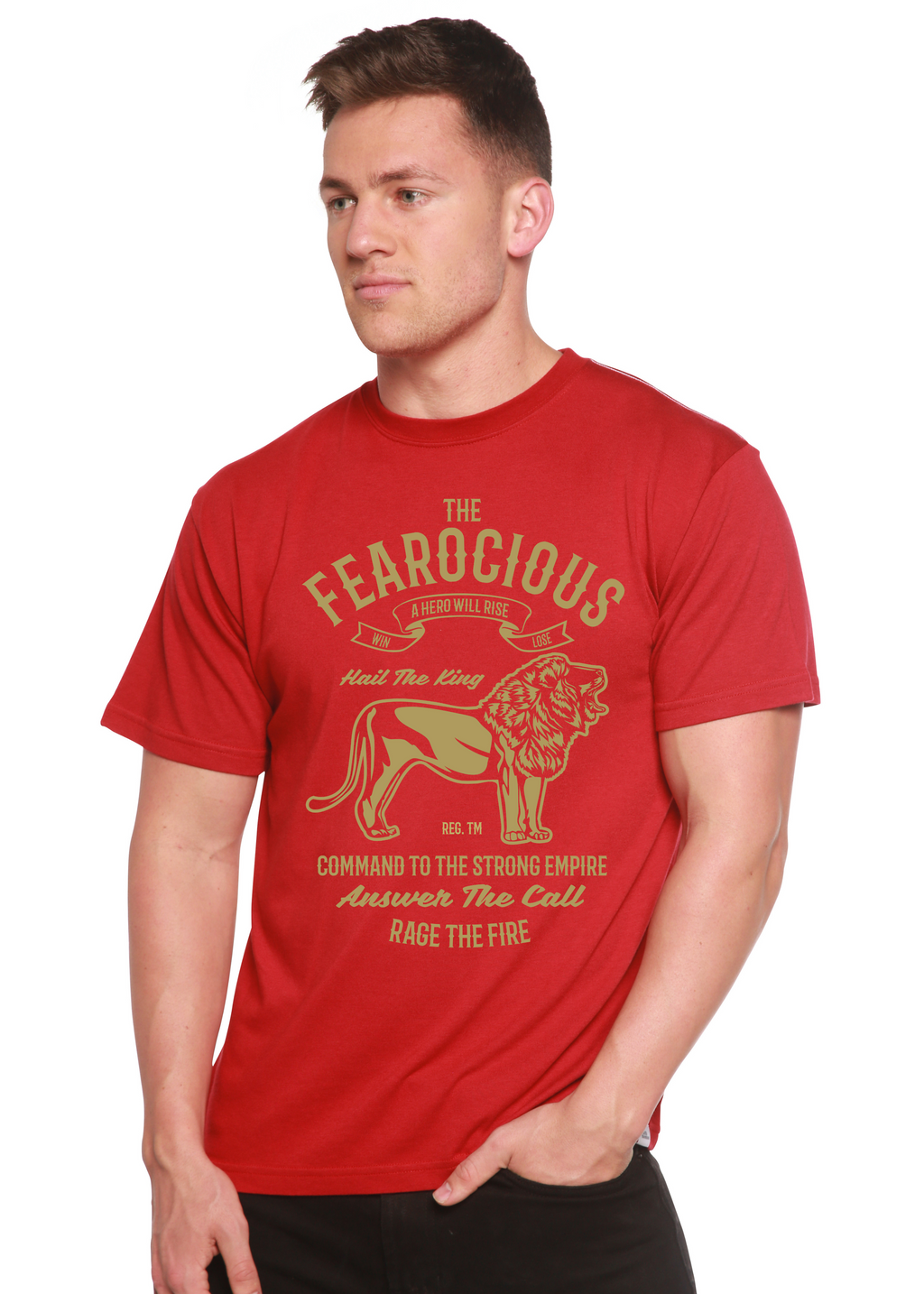 Spun Bamboo The Fearocious Spun Bamboo® Men's Bamboo Viscose/Organic Cotton Short Sleeve Graphic T-Shirt — back view