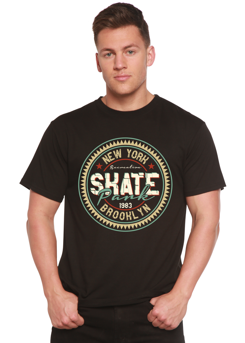 Spun Bamboo New York Skate Pank Men's Bamboo Viscose/Organic Cotton Short Sleeve Graphic T-Shirt — main product shot