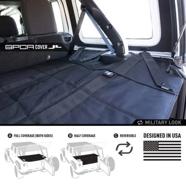 GPCA Jeep Wrangler JL 4DR Cargo Cover PRO (2018+) — back view