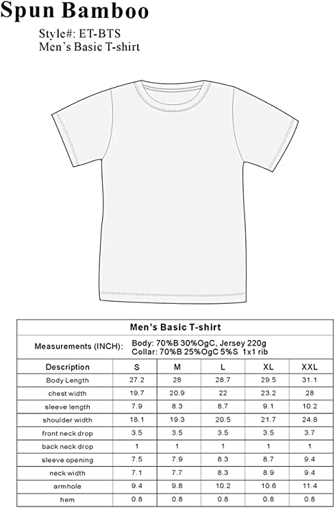 Spun Bamboo Men's Bamboo Viscose/Organic Cotton Short Sleeve Contrast Stitch T-Shirt — packaging