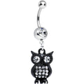 BodyCandy Clear Gem Dark and Clever Evening Owl Dangle Belly Ring — main product shot